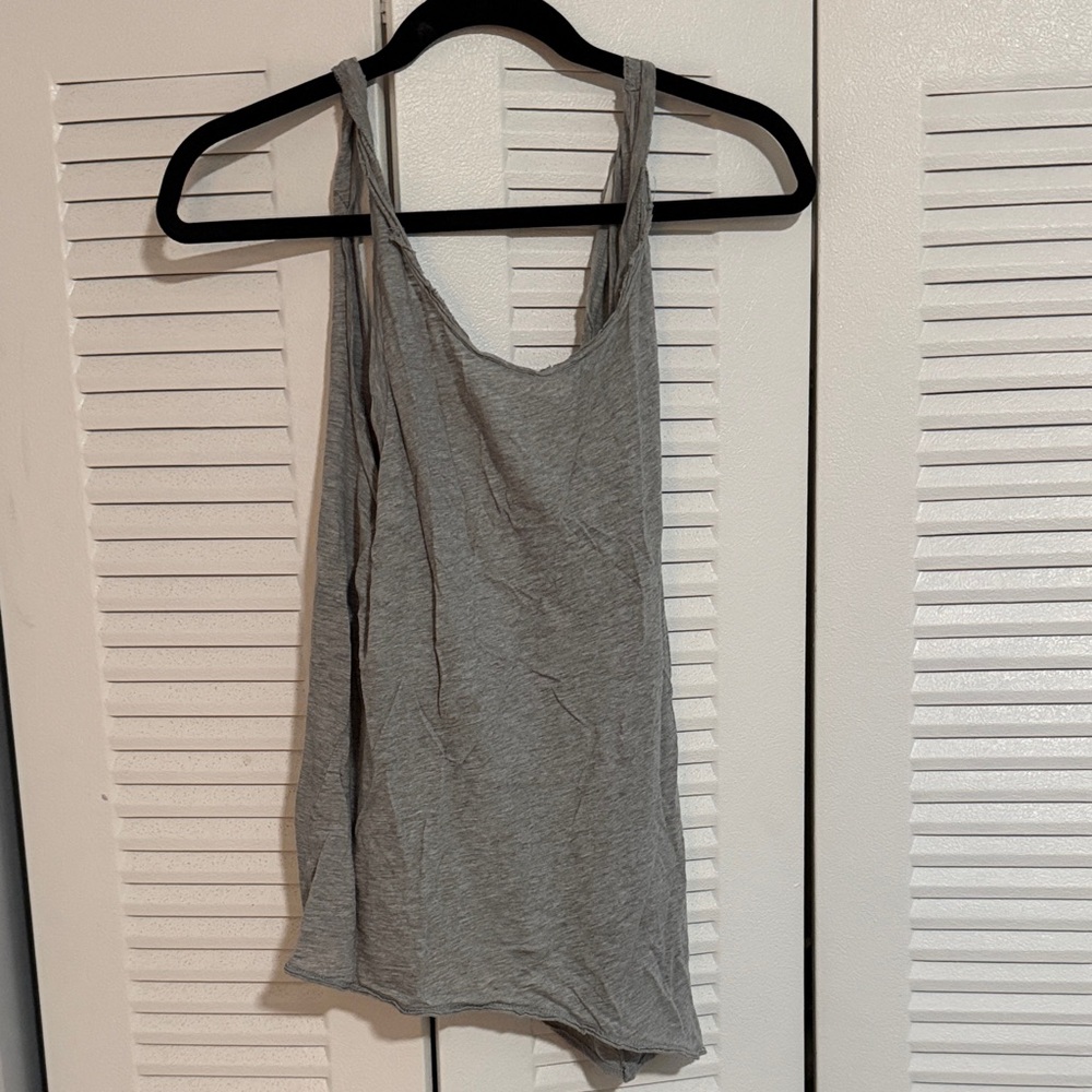 Hanes Gray Scoop Neck Tank Top - Lightweight Layering Staple